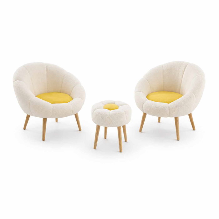 Atelier Del Sofa Lida Wellsoft - Blanco y Amarillo